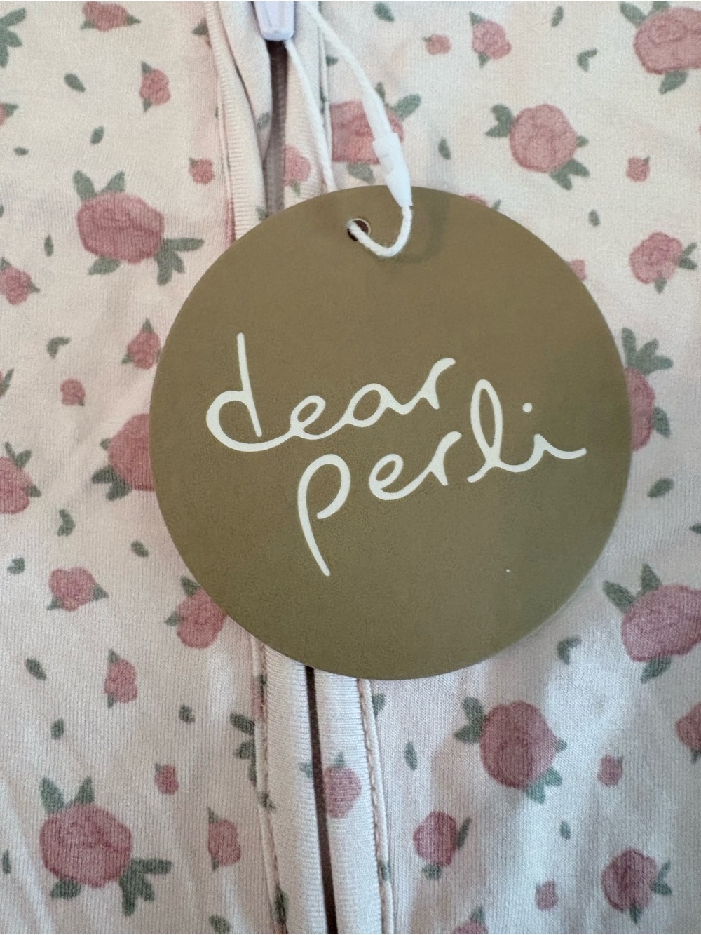 NWT Dear Perli Baby Girl Bamboo Footie Zippered 1 Piece Rosie Posie 6-12 Months - Picture 8 of 9